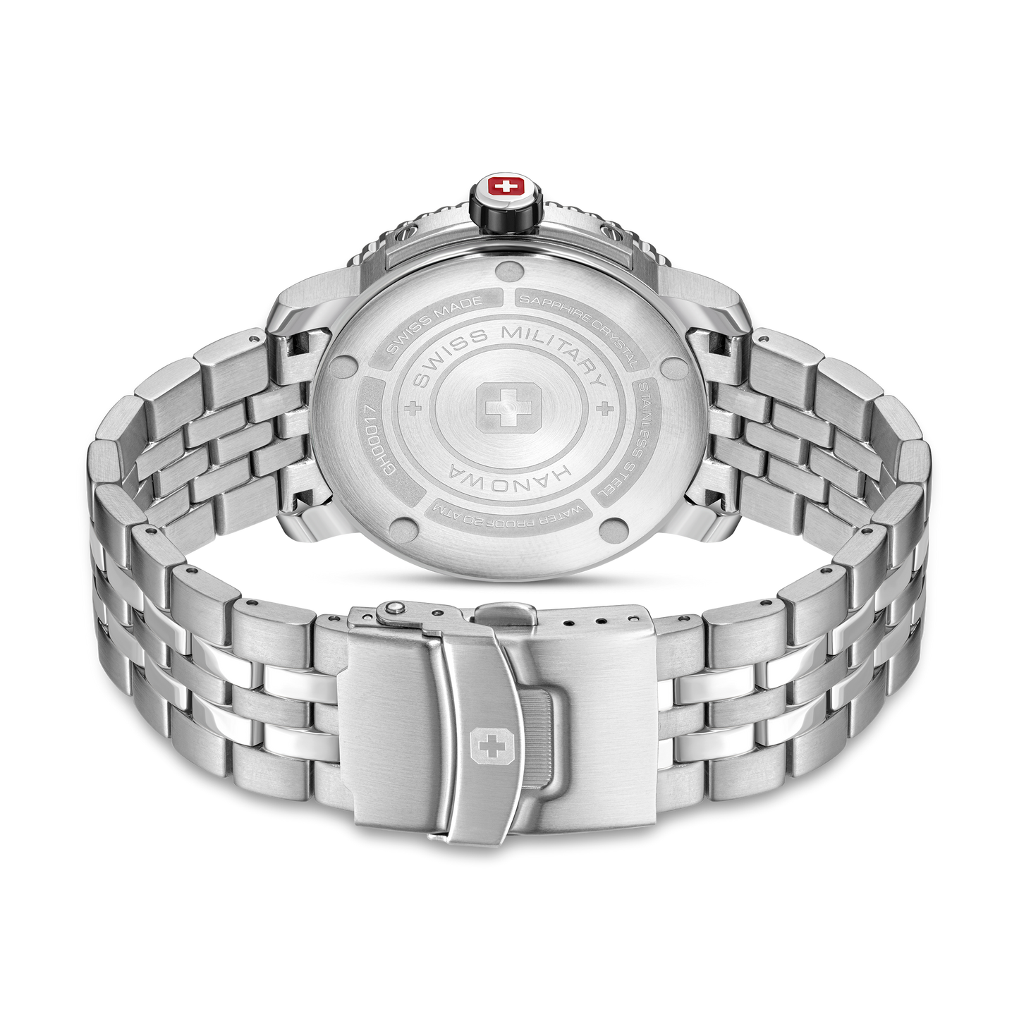 Swiss Military Hanowa Black Marlin SMWGH0001702 , Stainless steel case, black dial, Stainless steel bracelet.